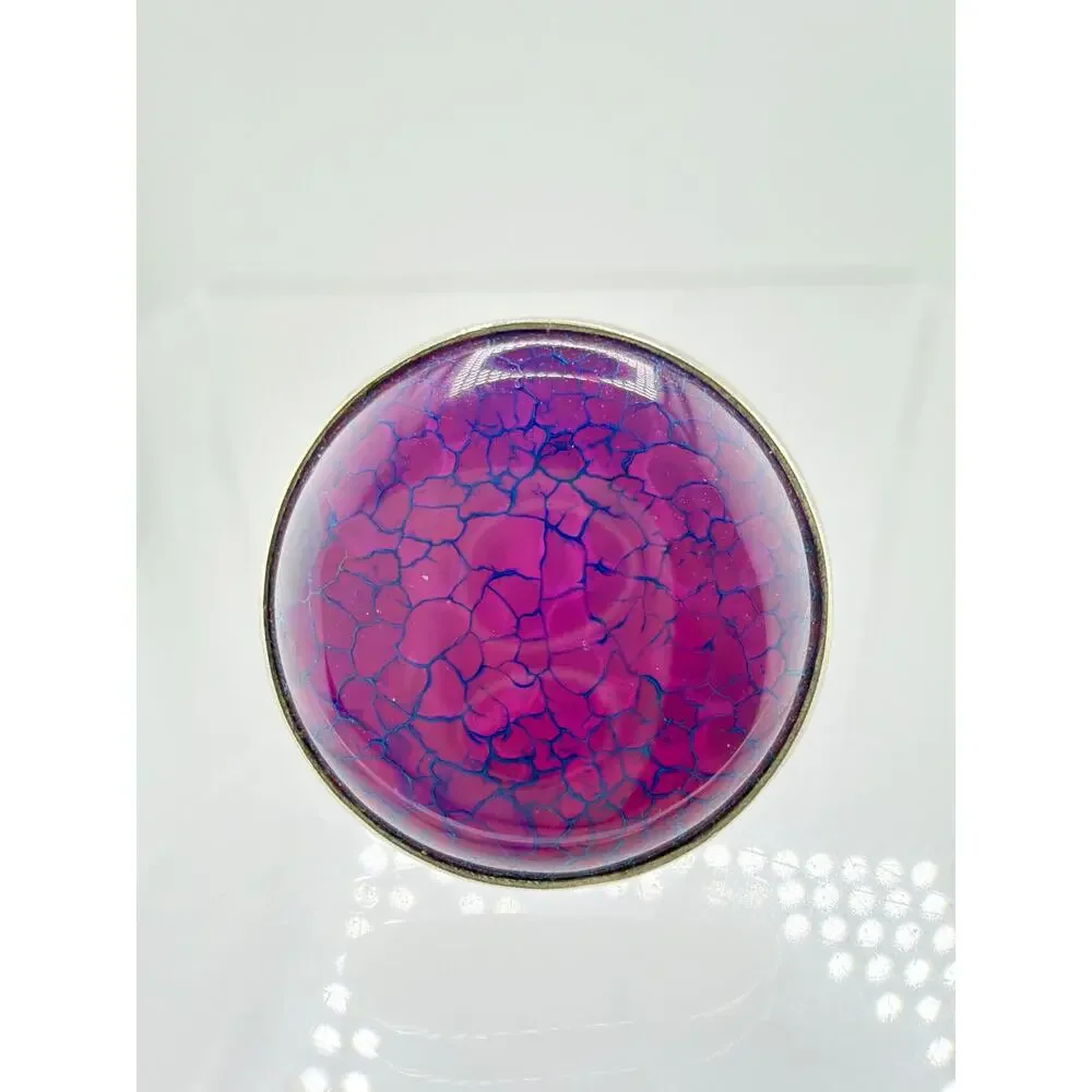 Vibrant Purple Blue Dragon Vein Agate 925 Sterling Silver Ring Size 6.5